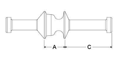 岩田製作所 フランジプラグ (2段) GDF-P ツマミ付 (シリコン)(溶接ナット等最適)の寸法図