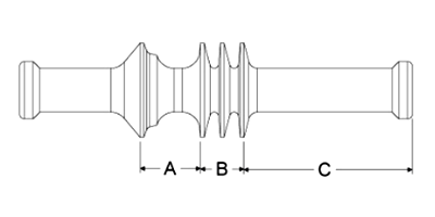 岩田製作所 フランジプラグ (4段) GDF-F-P(シリコン)(パック品)の寸法図