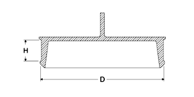 岩田製作所 円柱プラグ (大径用) ツマミ付き GBH-P (シリコン)(パック品)の寸法図