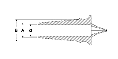 岩田製作所 円錐プラグ(排気口付) GVM-P (シリコン)(脱落防止用)(パック品)の寸法図