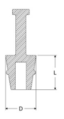 岩田製作所 円錐プラグ(ツマミ付) GKS-P (シリコン)(パック品)の寸法図