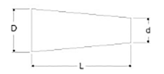 岩田製作所 円錐プラグ GK-P (シリコン)(中実材仕様)(スタンダード パック品)の寸法図