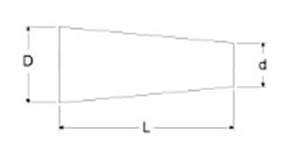 岩田製作所 円錐プラグ GKE-P (EPDM/黒)(中実材仕様)(パック品)の寸法図