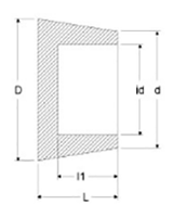 岩田製作所 円錐プラグ(大径用) GKH-P (シリコン)(中空仕様)(パック品)の寸法図