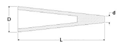 岩田製作所 円錐プラグ GMK-P (シリコン)(中空仕様)(パック品)の寸法図