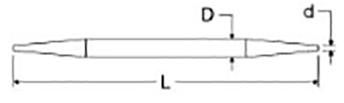 岩田製作所 円錐プラグ(小径穴用) GMS-P (シリコン)(中実材仕様)(パック品)の寸法図