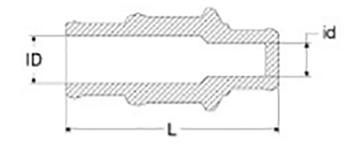 岩田製作所 円柱プラグ(3段)(3種類のネジ穴対応) GMUE-P (EPDM/黒)(中空仕様)(パック品)の寸法図