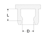 岩田製作所 キャップ (グリスニップル用) GAP (シリコン)の寸法図