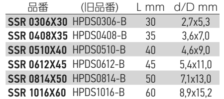 岩田製作所 リブチューブ (両面リブ付) SSR (シリコン)(カット品)の寸法表