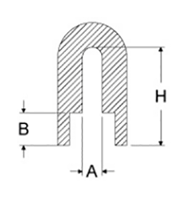 岩田製作所 U字シリコン エッジ部用 (SU010100)(内寸/ 径 1.0mx高 10mm)の寸法図