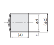 岩田製作所 保護キャップ 丸キャップ (ねじ先端用) 黒色(PVC/RoHS10)(HLDP-B)(ボックス入)の寸法図