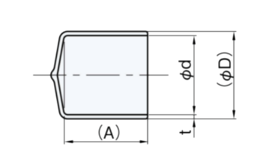 岩田製作所 保護キャップ 丸キャップ (ねじ先端用) 白色(PVC/RoHS10)(HLWH-B)(ボックス入)の寸法図