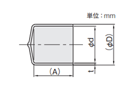 岩田製作所 保護キャップ 丸キャップ (六角穴付ボルト用) 黒色(PVC/RoHS10)(HLDP-2-B)(ボックス入)の寸法図