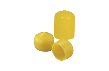 岩田製作所 保護キャップ 丸キャップ (六角穴付ボルト用)黄色(PVC/RoHS10)(HLYE-2-B)(ボックス入)の商品写真