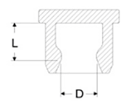岩田製作所 キャップ (グリスニップル用) GAP-P (シリコン)(パック品)の寸法図