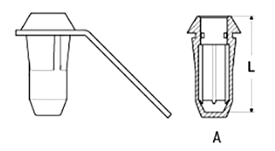 岩田製作所 アタッチキャップ/プラグ BHL (GHA-P)(パック品)の寸法図