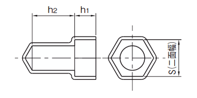 六角ナット用キャップHLEP (PVC樹脂グレー色)(岩田製作所)(単品)の寸法図
