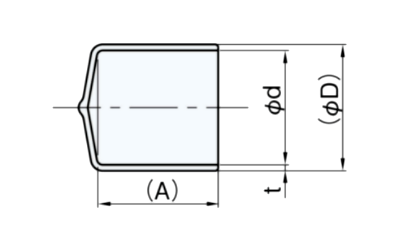 岩田製作所 保護キャップ 丸キャップ (ねじ先端用) 白色(PVC/RoHS10)(HLWH-P)(パック入)の寸法図
