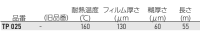 岩田製作所 マスキングテープ TP (クレープテープ)(溶剤塗装)(糊：ゴム系)の寸法表