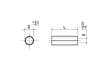 (ROHS対応)鉄(鋼板)スペーサー CF-ZE (金環)パイプ形状品の寸法図