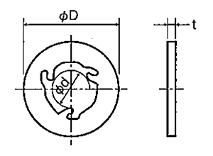 ジュラコン(POM) セットワッシャー(座金組込ねじ用)(丸型平座金) DDS-0000-00 (乳白色)の寸法図