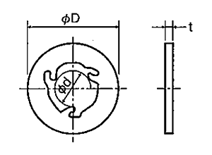 黒ジュラコン(POM) セットワッシャー(座金組込ねじ用)(丸型平座金) DDS-0000-00B (黒色)の寸法図