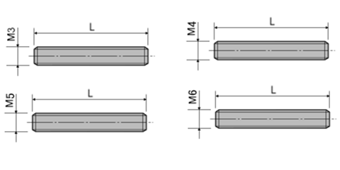 ステンレス(SUS303) 寸切 全ねじ(精密ロングねじ) / ERU-A (RoHS2対応) 脱脂の寸法図