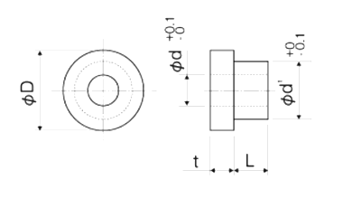 スチール ブッシュ(切削品)(F0000-0000T)の寸法図
