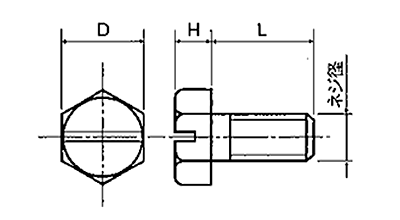 PFA (樹脂製) 六角ボルト / FABT-0000 (半透明乳白色)の寸法図