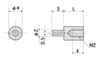 黄銅 ラグ端子取付台 スペーサータイプ (KRB-G) (金メッキ)の寸法図