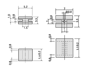 LED取付スペーサー(角型用) / LDZ-400 LDZ-600 (PBT材)の寸法図