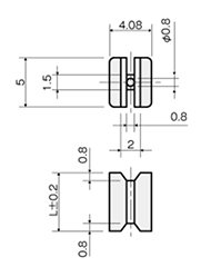 LED取付スペーサー(丸型用) / LDZ-700 (PBT材)の寸法図