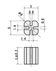 LED取付スペーサー(縦横兼用型) / LDZ-800 (PBT材)の寸法図