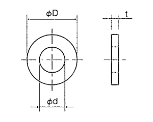 ルミラー(ポリエステルフィルム) 丸型平座金 (丸ワッシャー) LUW-0000-000 (半透明)の寸法図
