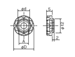 六角穴付きボルト用 PCボルトキャップ(ポリカーボネート)(PCBC)の寸法図