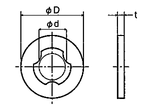 ポリカーボネート セットワッシャー(座金組込ねじ用)(丸型平座金) PCWS-0000-00 (透明)の寸法図