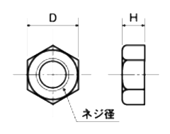 ピーク(樹脂製)六角ナット(PENT-00)(うす茶)の寸法図