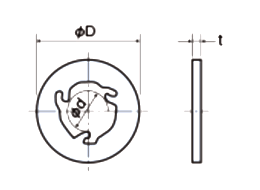 ピーク(樹脂製) セットワッシャー(座金組込ねじ用)(PES-0000-00)(うす茶)の寸法図