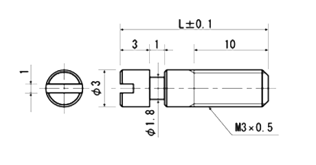 ステンレス ばねポスト(丸型・溝タイプ)(SPR-S)(引張コイルばね支柱用)の寸法図