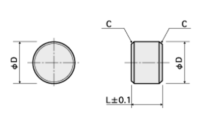 黄銅(カドミレス) 軸保護スペーサー(旧名セットピース) / SS-E 細目ネジ用の寸法図