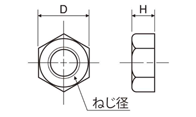 テフロン(PTFE・樹脂製) 六角ナット(TENT-00)の寸法図