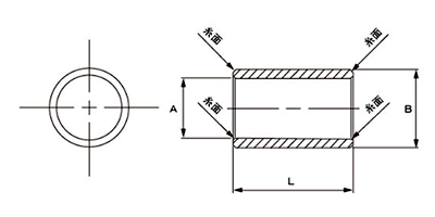ステンレス スペーサー(金環)パイプ形状品(内径6～10mm)の寸法図