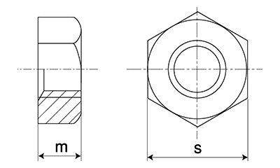 二相鋼ステンレスNSSC2120 六角ナット 1種 (切削品)(高強度、高耐食)の寸法図