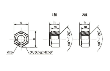 鉄 GUナット (冨士精密製)の寸法図