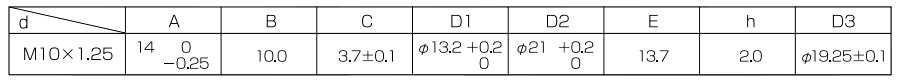 鉄 ハイラッチナット(フランジナット)(細目)(阪村産業)の寸法表