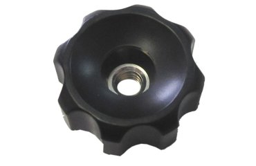 グリップナット(黒PP樹脂) E3貫通タイプ(50mm径) ねじ部鉄 (大丸鋲螺)の商品写真