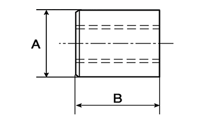 鉄 30度 台形丸ナット(TR) Aタイプ(外径x高さ)の寸法図