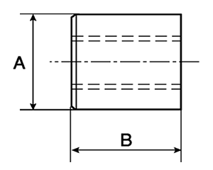 鉄 30度 台形丸ナット(TR)(左ねじ) Aタイプ(外径x高さ)の寸法図