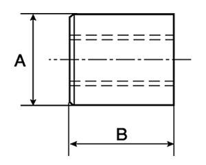 鉄 30度 台形丸ナット(TR)(左ねじ) 20割(外径x高さ)の寸法図