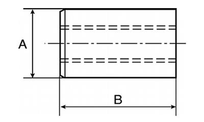 鉄 30度 台形丸ナット(TR)(左ねじ) 30割(外径x高さ)の寸法図